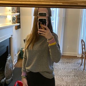 Cutest KULE sweater with purple and yellow cuffs!!